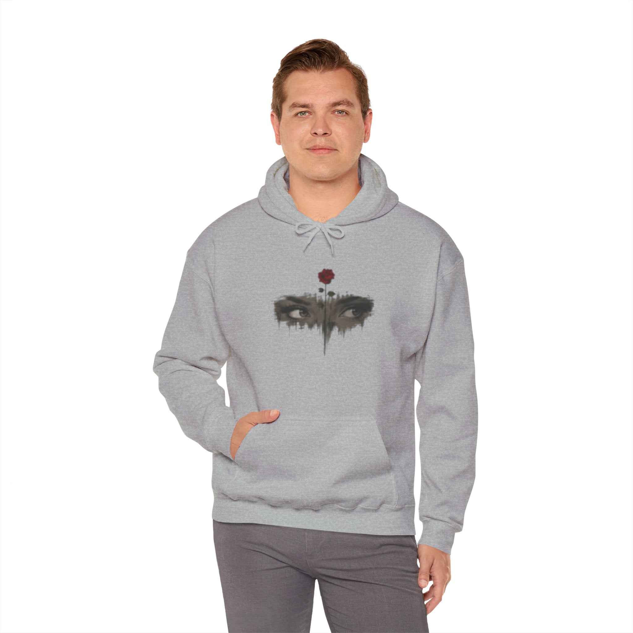 Rose Eyes Hoodie — Gothic Floral Eye Illustration Sweatshirt