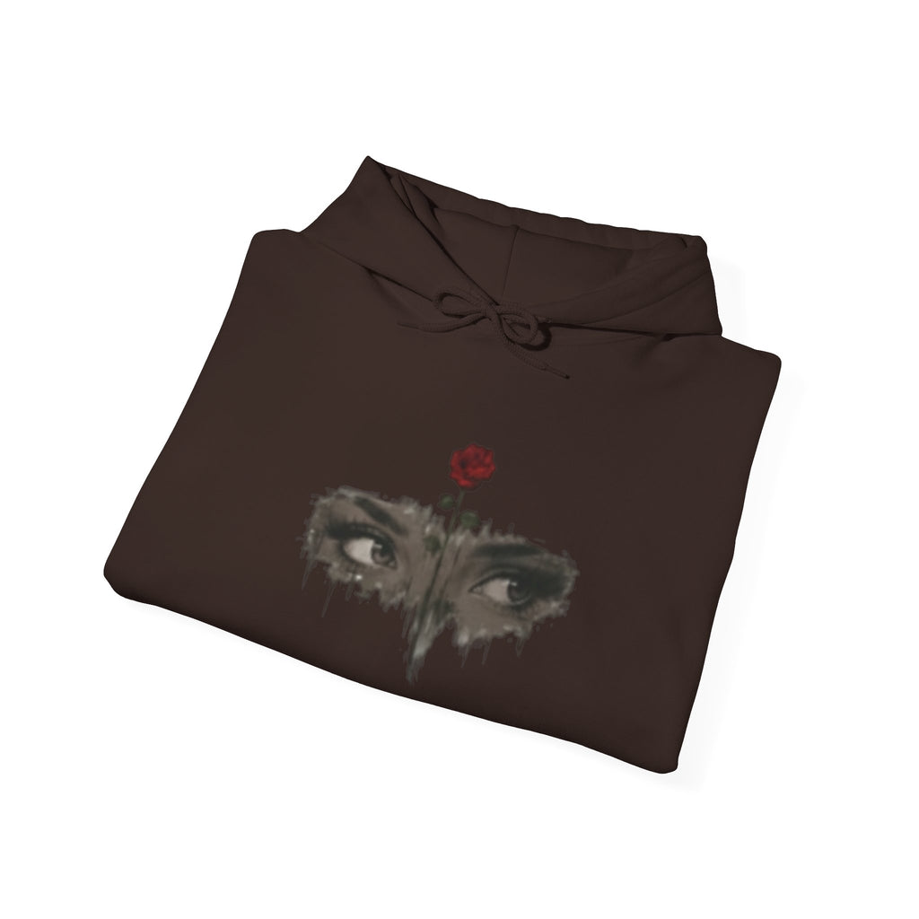 Rose Eyes Hoodie — Gothic Floral Eye Illustration Sweatshirt