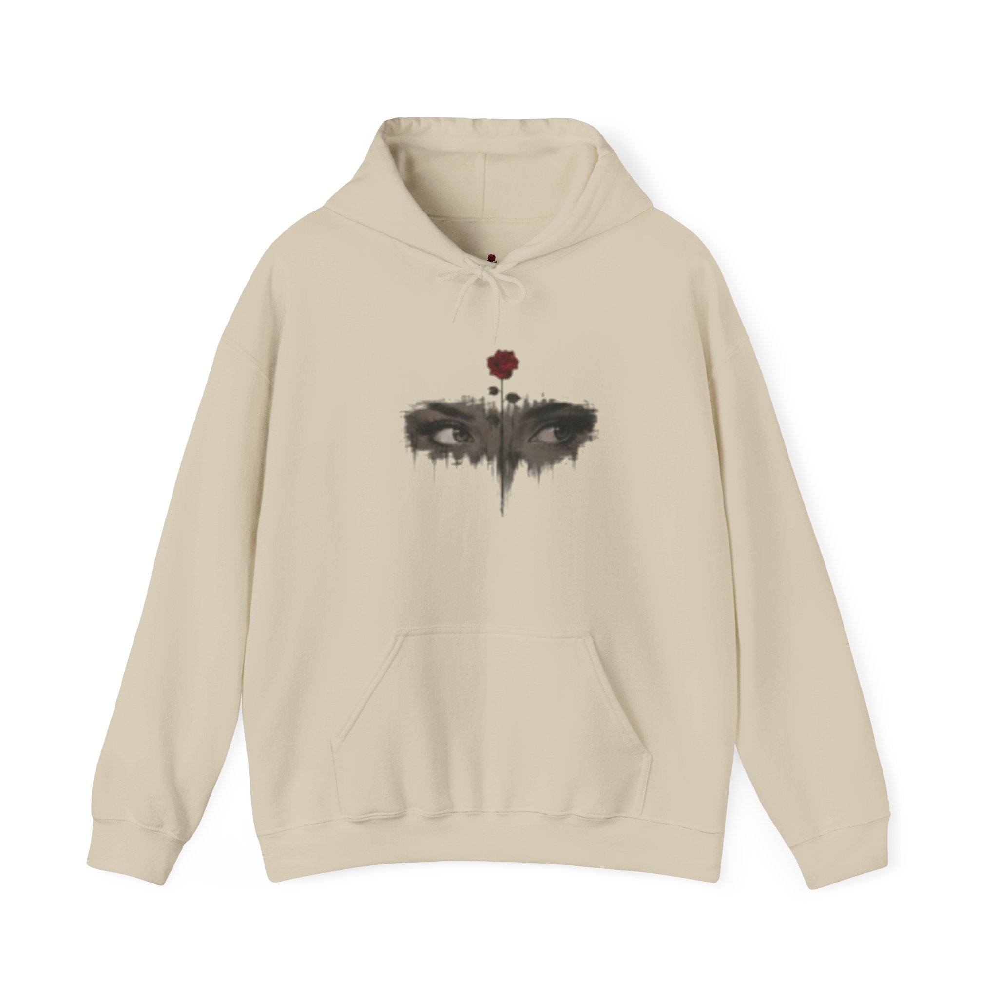 Rose Eyes Hoodie — Gothic Floral Eye Illustration Sweatshirt