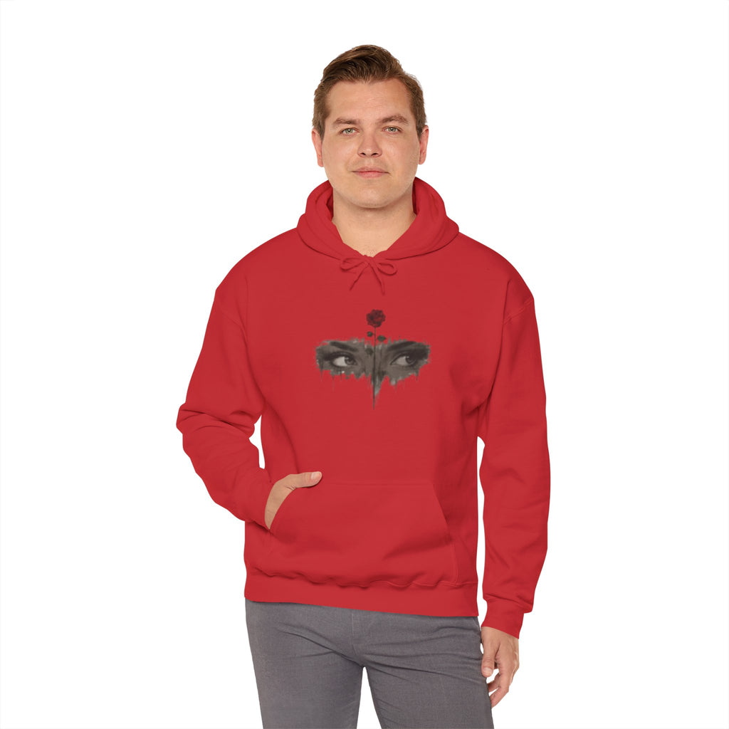 Rose Eyes Hoodie — Gothic Floral Eye Illustration Sweatshirt