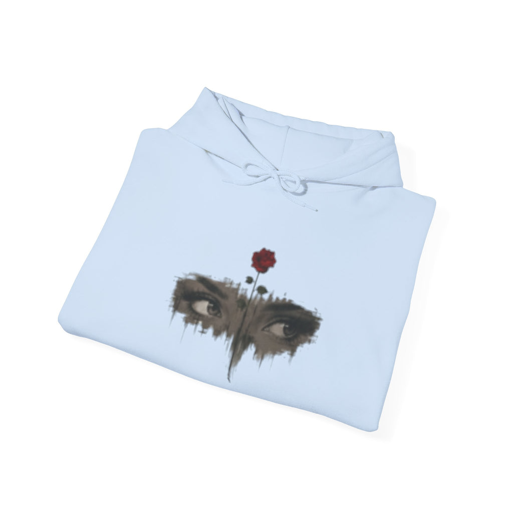 Rose Eyes Hoodie — Gothic Floral Eye Illustration Sweatshirt