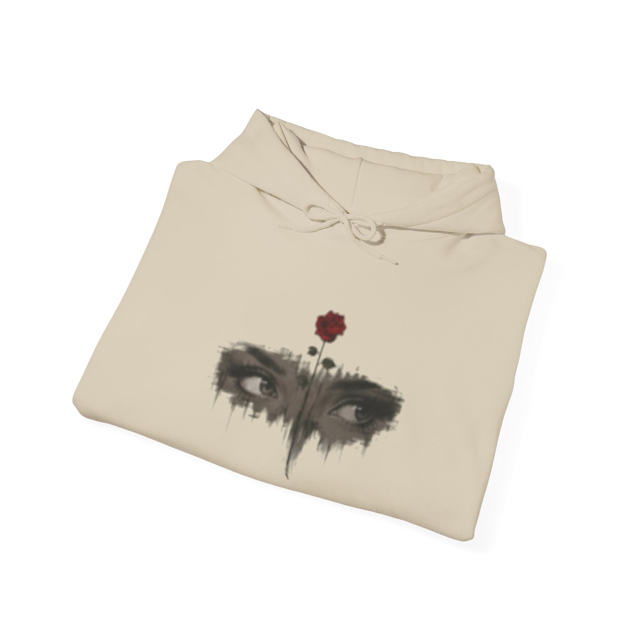 Rose Eyes Hoodie — Gothic Floral Eye Illustration Sweatshirt