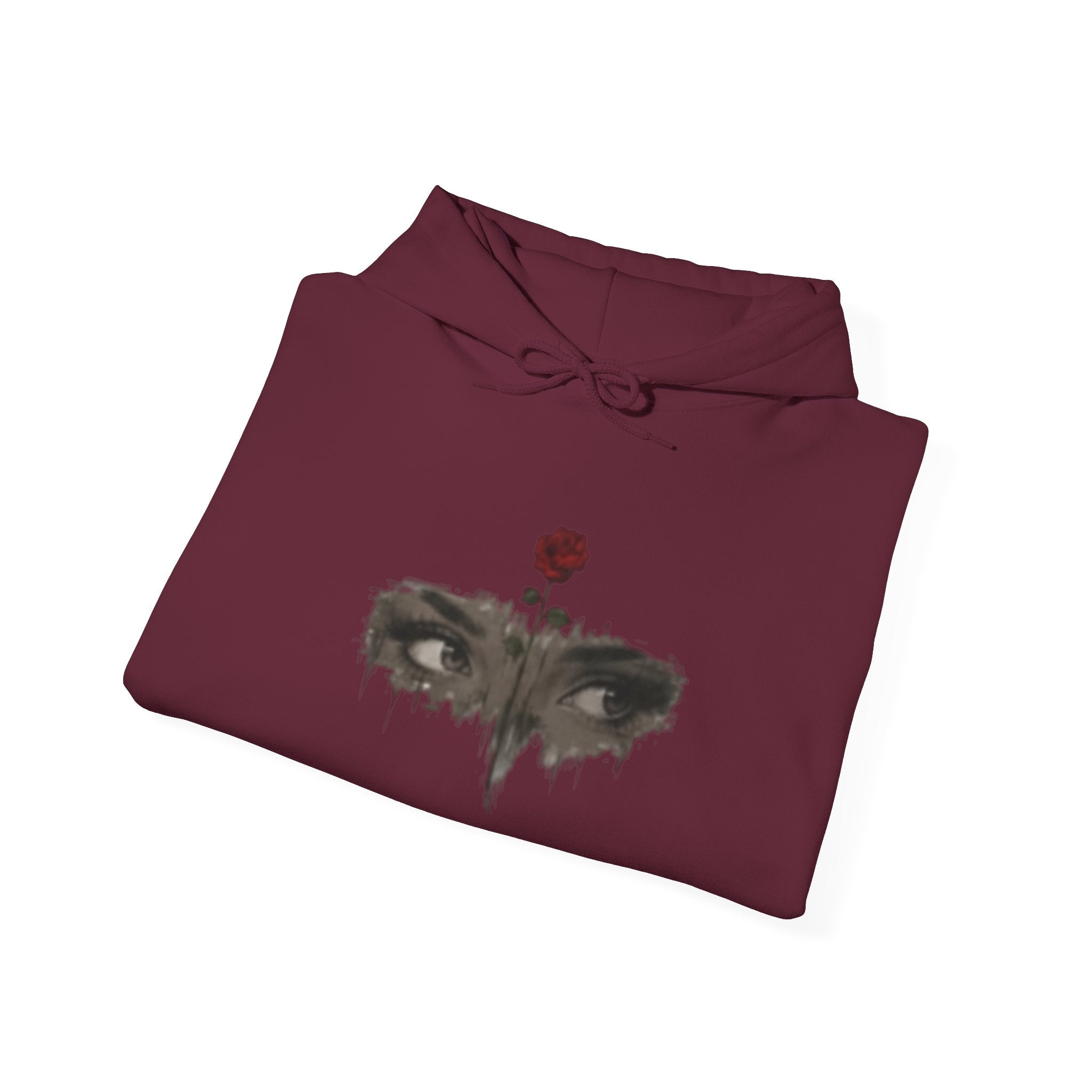 Rose Eyes Hoodie — Gothic Floral Eye Illustration Sweatshirt