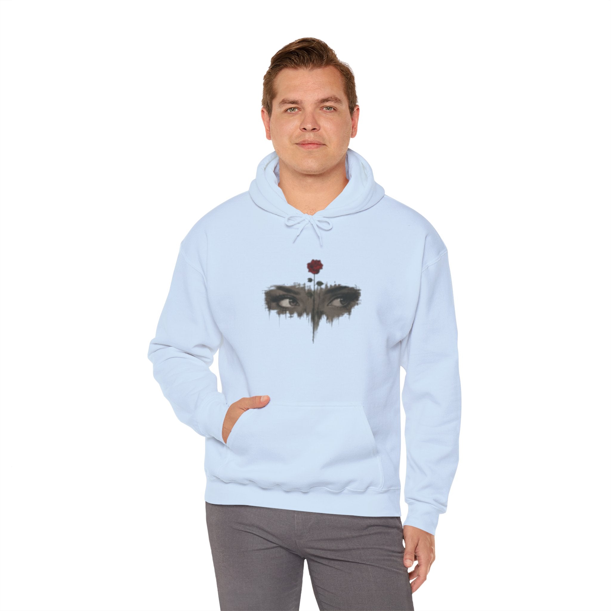 Rose Eyes Hoodie — Gothic Floral Eye Illustration Sweatshirt