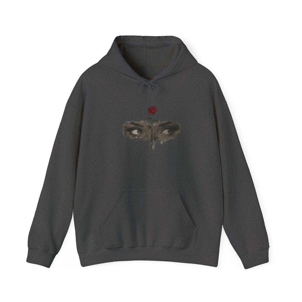 Rose Eyes Hoodie — Gothic Floral Eye Illustration Sweatshirt