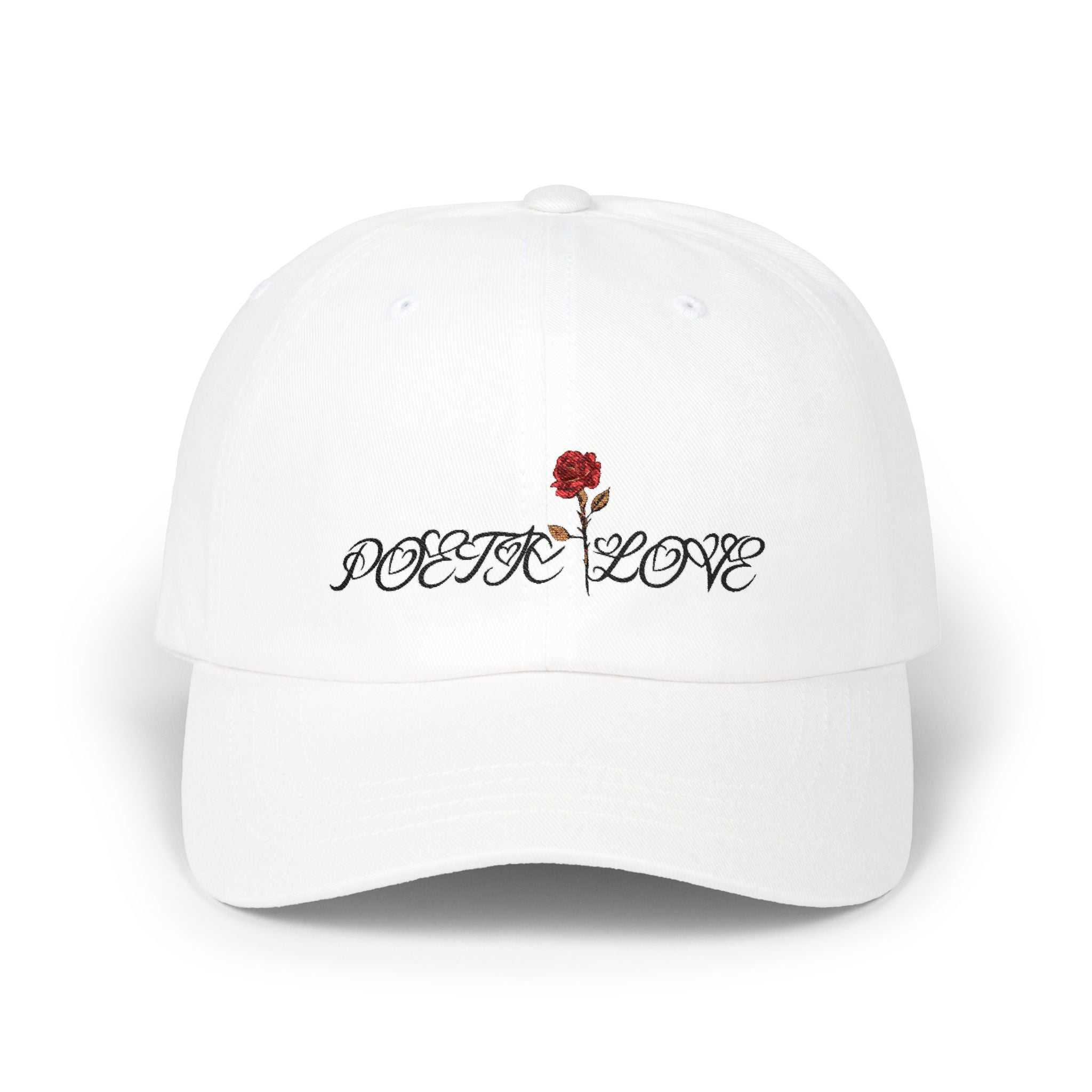 Dad Cap — 'Poetic Love' Rose Embroidered Baseball Hat