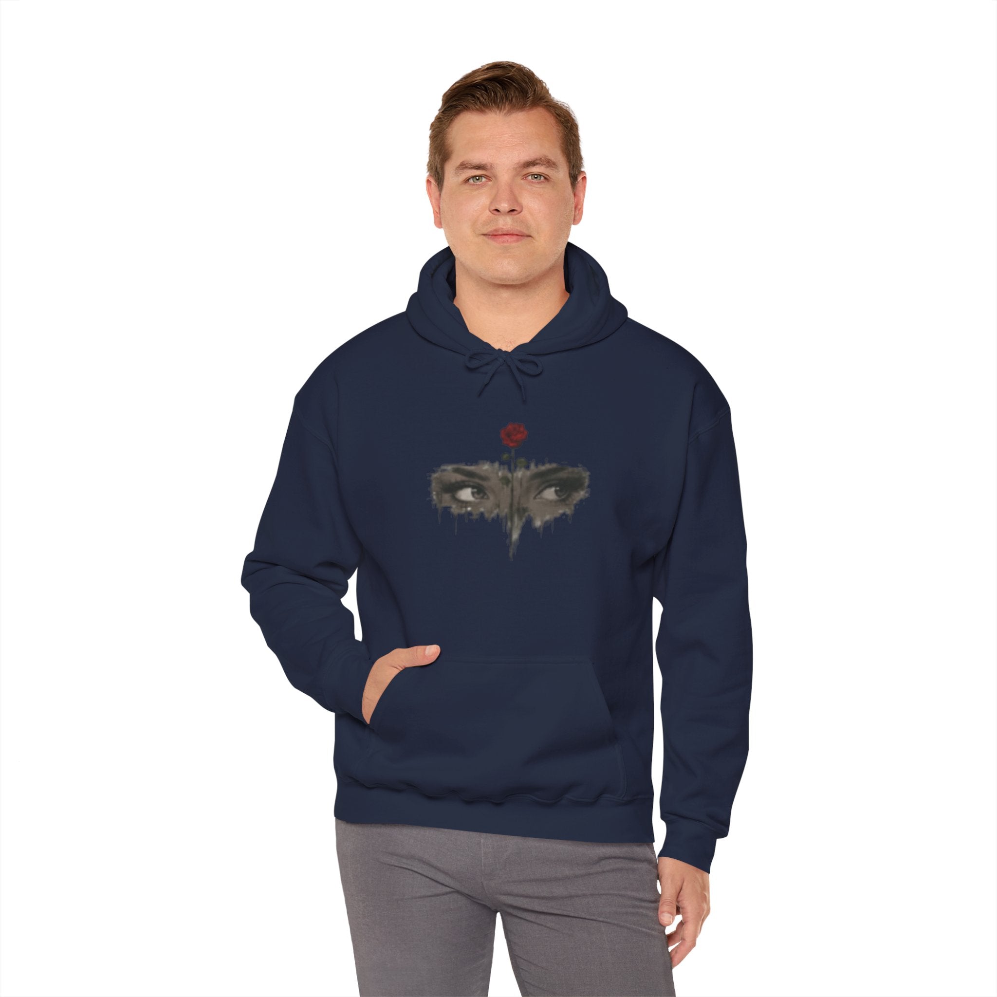 Rose Eyes Hoodie — Gothic Floral Eye Illustration Sweatshirt