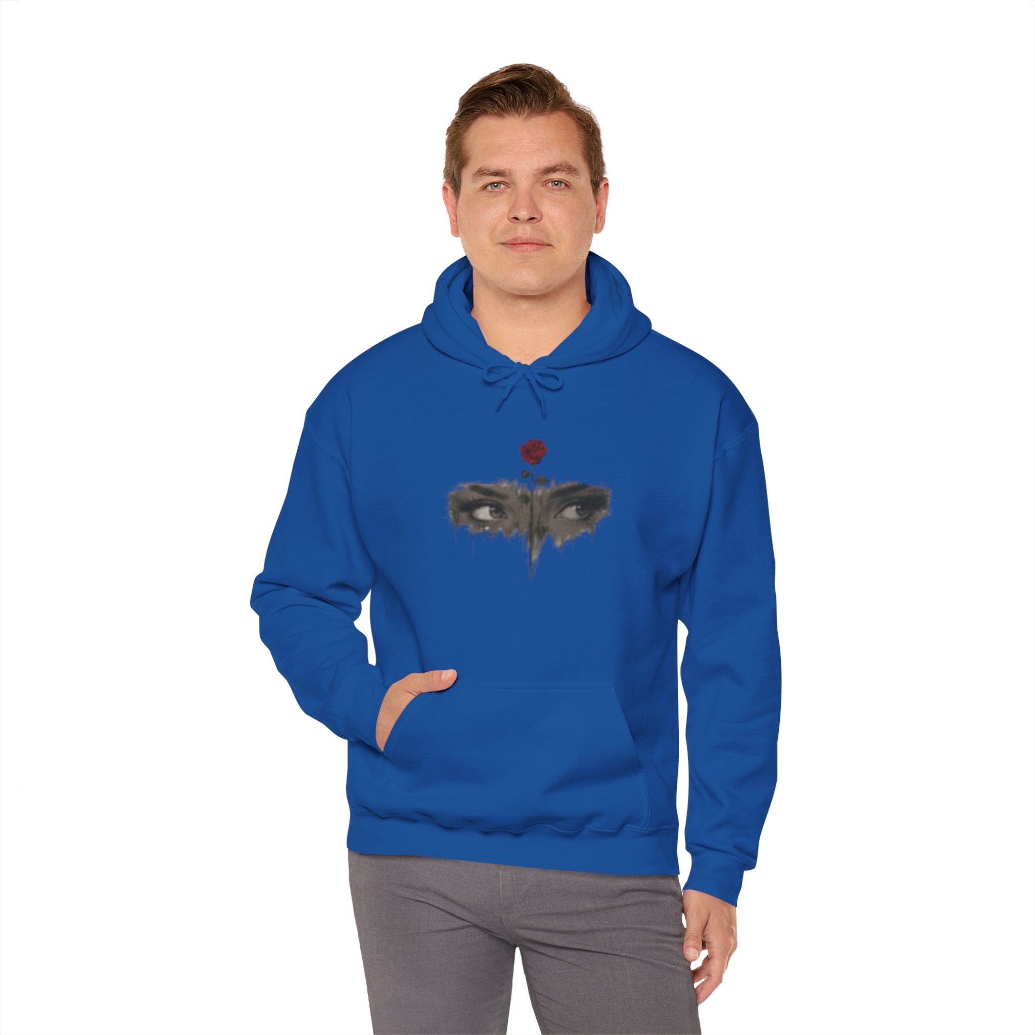 Rose Eyes Hoodie — Gothic Floral Eye Illustration Sweatshirt