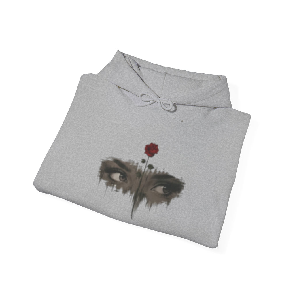 Rose Eyes Hoodie — Gothic Floral Eye Illustration Sweatshirt