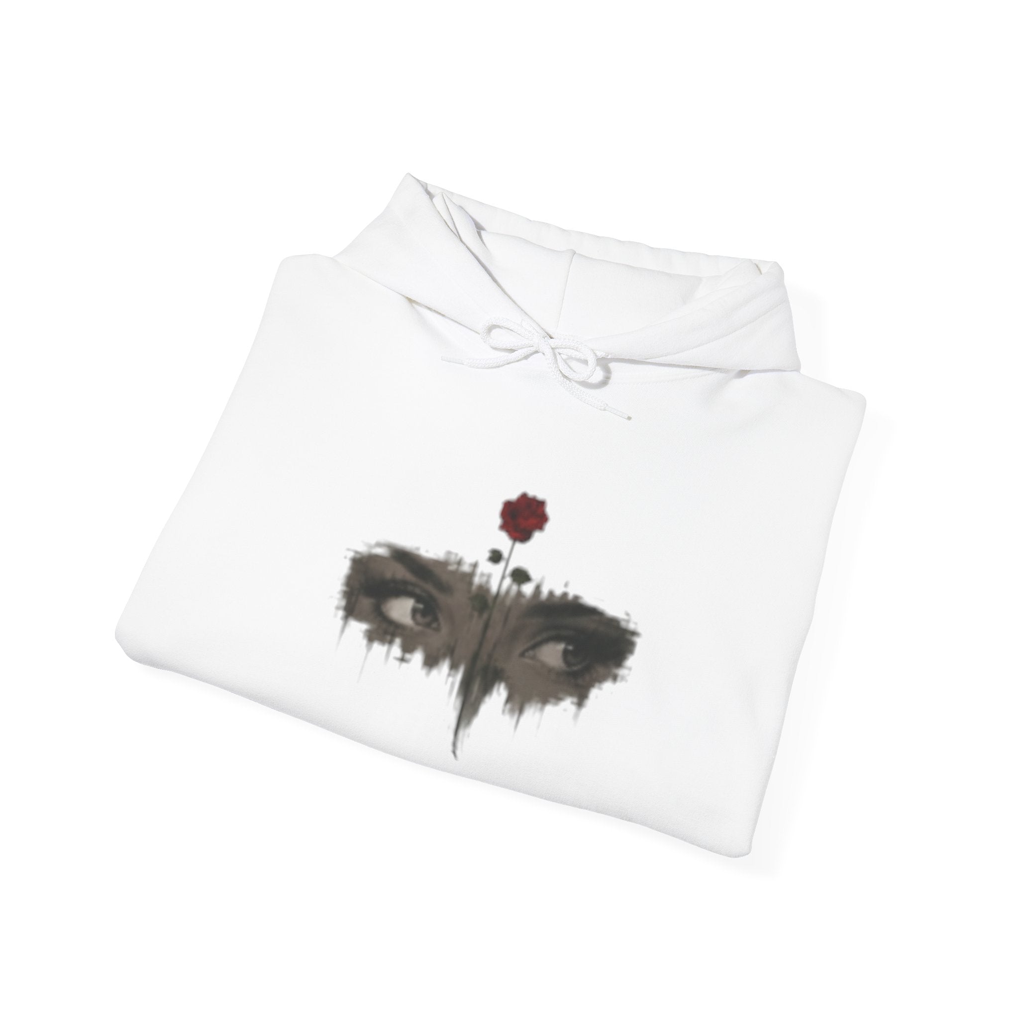 Rose Eyes Hoodie — Gothic Floral Eye Illustration Sweatshirt