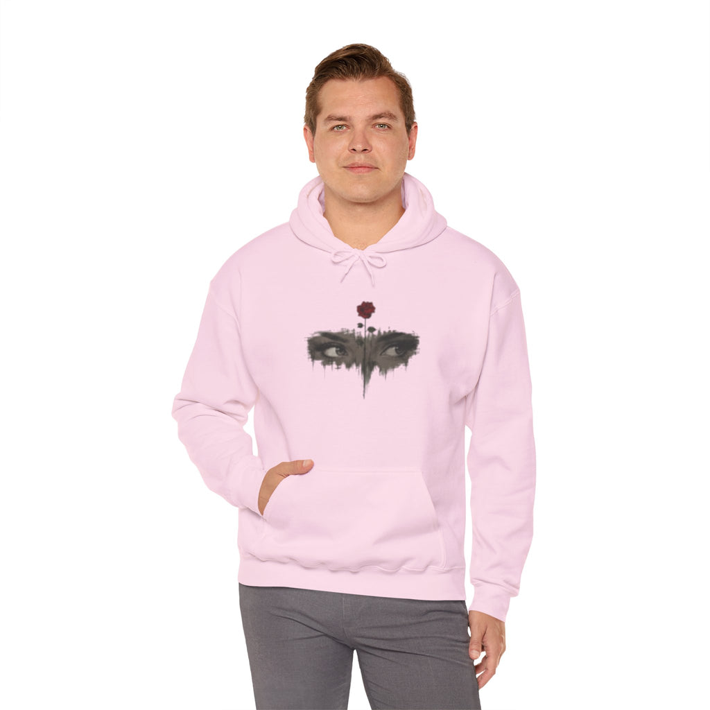 Rose Eyes Hoodie — Gothic Floral Eye Illustration Sweatshirt