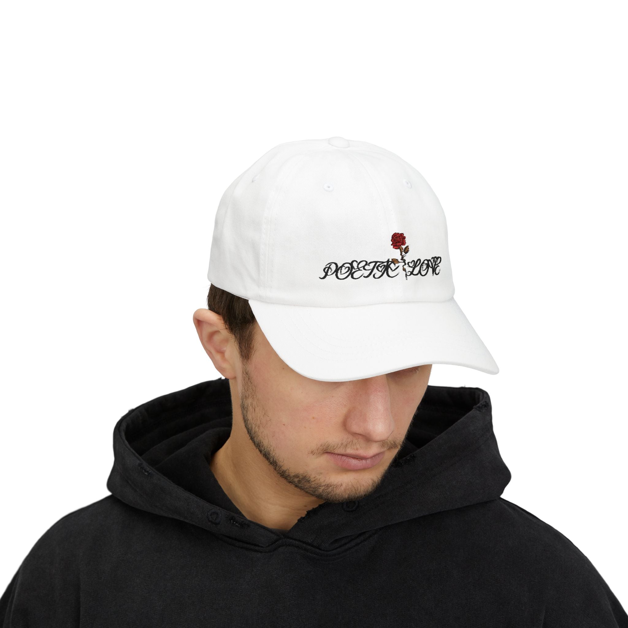 Dad Cap — 'Poetic Love' Rose Embroidered Baseball Hat
