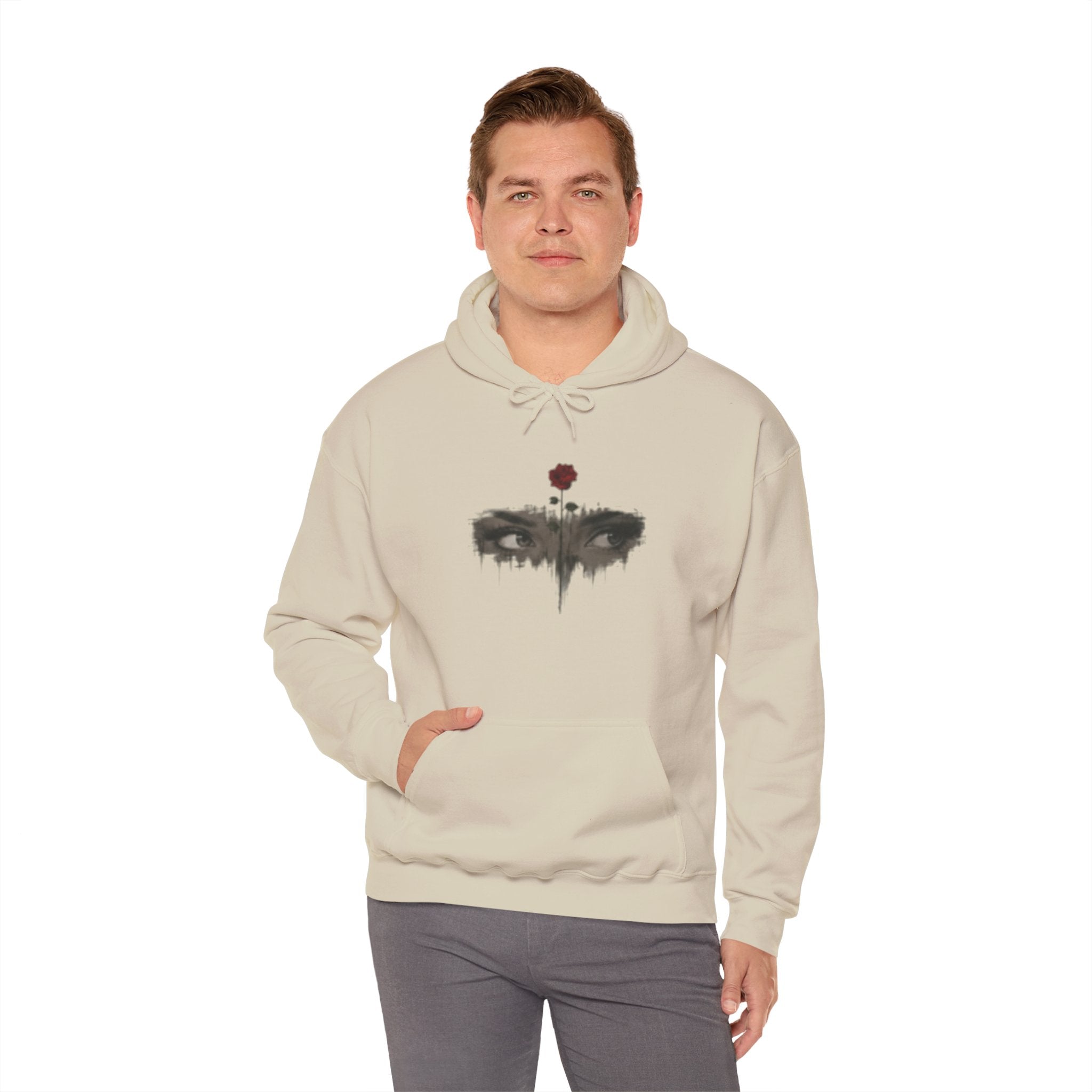 Rose Eyes Hoodie — Gothic Floral Eye Illustration Sweatshirt
