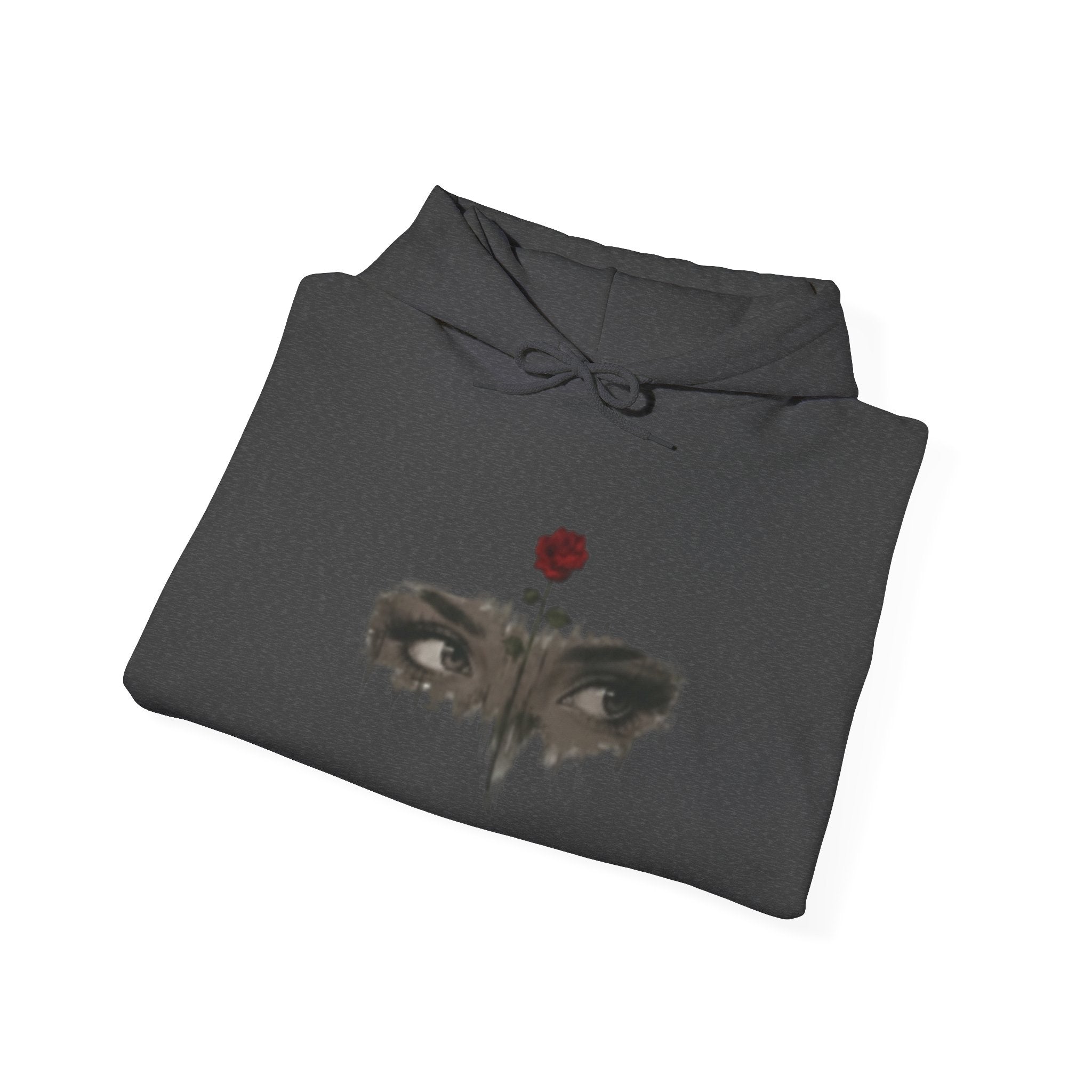 Rose Eyes Hoodie — Gothic Floral Eye Illustration Sweatshirt